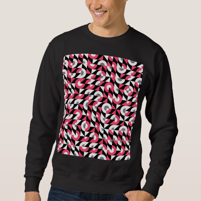 Vintage Glitch: Geometric Abstract Pattern Sweatshirt (Front)