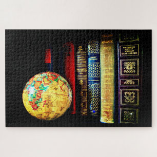 Vintage Globe and Books Jigsaw Puzzle