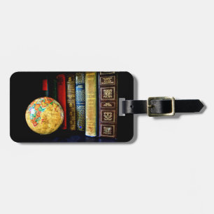 Vintage Globe and Books Luggage Tag
