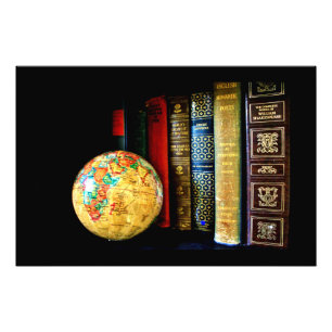 Vintage Globe and Books Photo Print