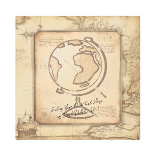 Vintage Globe. Geography & History Teacher Gift Metal Print