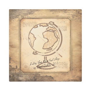 Vintage Globe. Geography & History Teacher Gift Metal Print