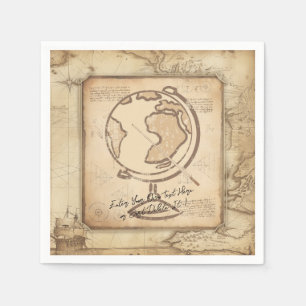 Vintage Globe. Geography & History Teacher Gift Napkins