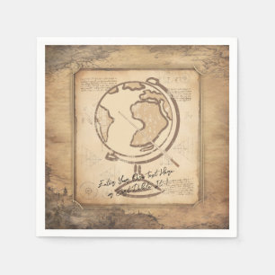 Vintage Globe. Geography & History Teacher Gift Napkins