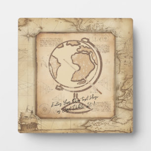 Vintage Globe. Geography & History Teacher Gift Plaque