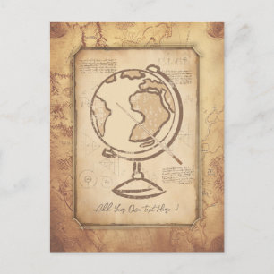 Vintage Globe. Geography & History Teacher Gift Postcard
