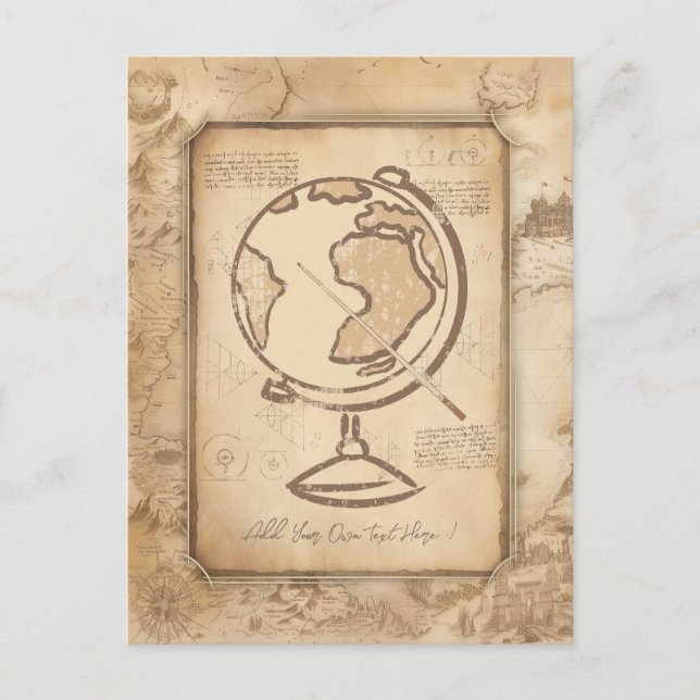 Vintage Globe. Geography & History Teacher Gift Postcard (Front)
