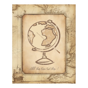 Vintage Globe. Geography & History Teacher Gift Poster