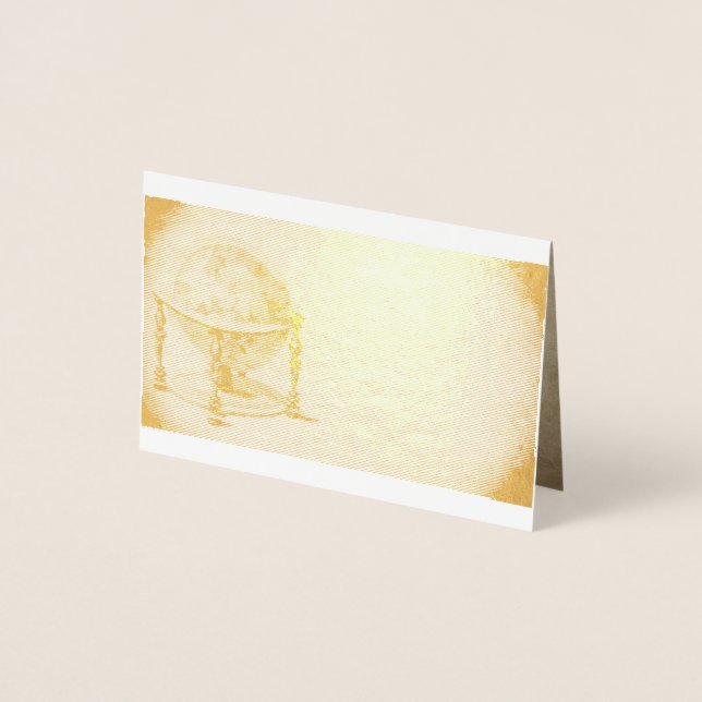 Vintage Globe Gold/Silver Foil Greeting Card (Front)