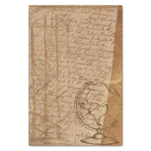 Vintage Globe Letter Tissue Paper