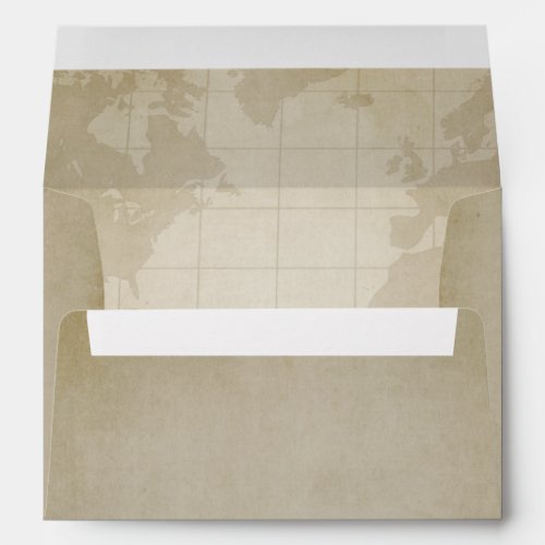 Vintage Globe Nautical Compass Wedding Envelopes