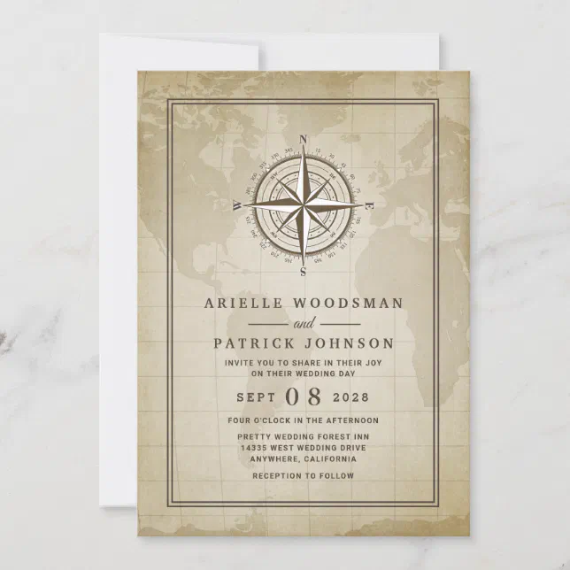 vintage-globe-nautical-compass-wedding-invitations-zazzle