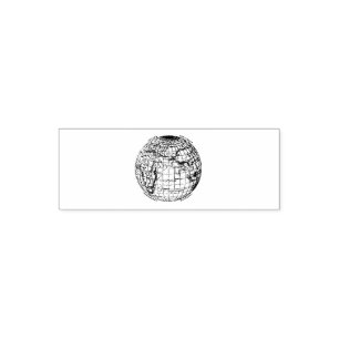 VINTAGE GLOBE RUBBER STAMP