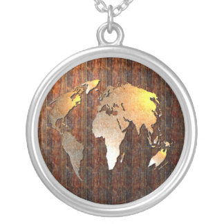 Vintage Globe Silver Plated Necklace