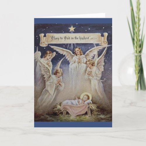 Vintage Glory to God in the Highest Christmas Card