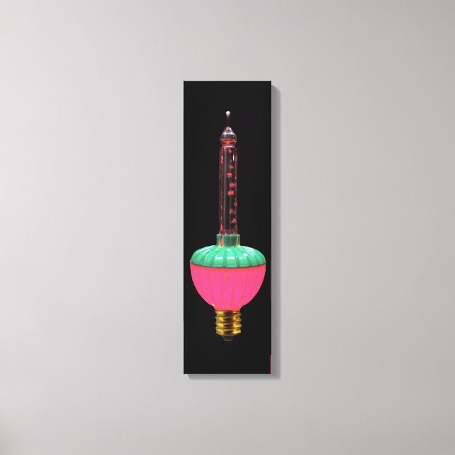 Vintage Glowing Holiday Single Bubble Light Canvas Print (Front)