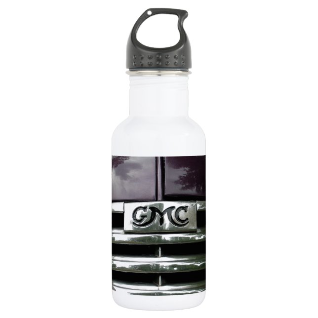 Vintage GMC Truck Grill Water Bottle (Front)