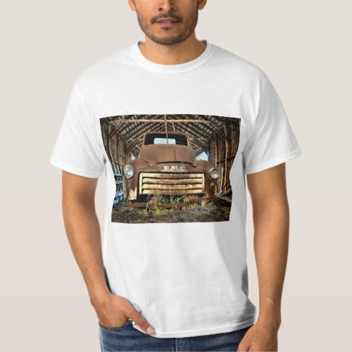 Vintage GMC Truck In Rustic Barn 1949_55 T_Shirt