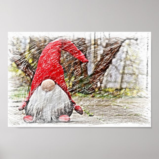 Vintage Gnome Santa Claus Poster (Front)