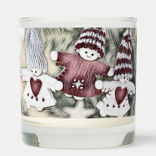 Vintage Gnomes in Christmas Tree Drawing  Scented Candle