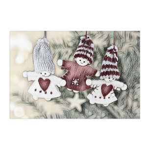 Vintage Gnomes with Red Hearts Drawing Acrylic Print