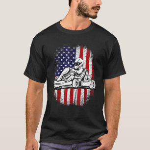 Vintage Go Kart American Flag T-Shirt