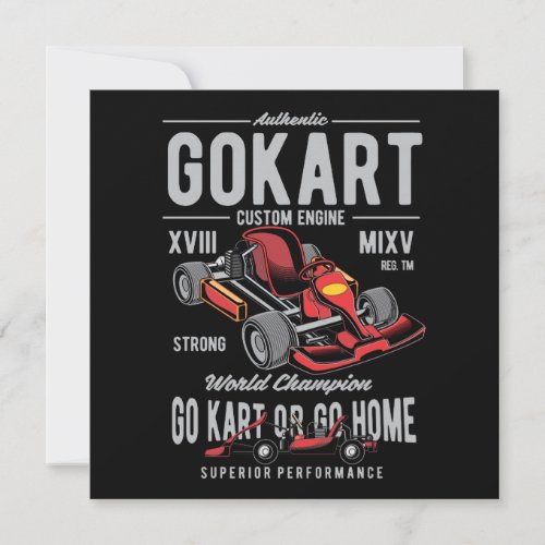 Vintage Go_Kart Racing Logo Card