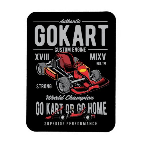 Vintage Go_Kart Racing Logo Magnet