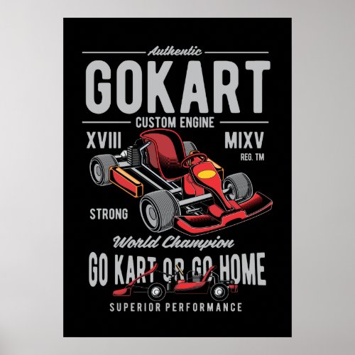 Vintage Go_Kart Racing Logo Poster