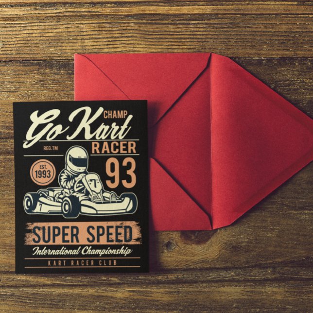 Vintage Go Kart Racing Retro Postcard (vintage go kart racing postcard)