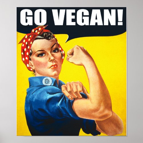 Vintage Go Vegan Poster