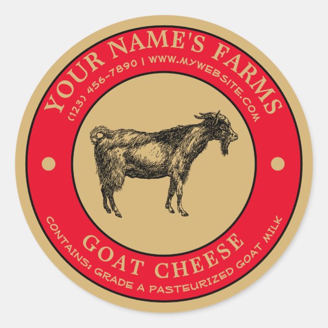Vintage Goat Cheese Label Template (Front)
