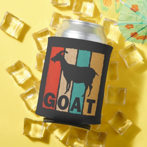 Vintage Goat Lover Retro Style Goat Can Cooler