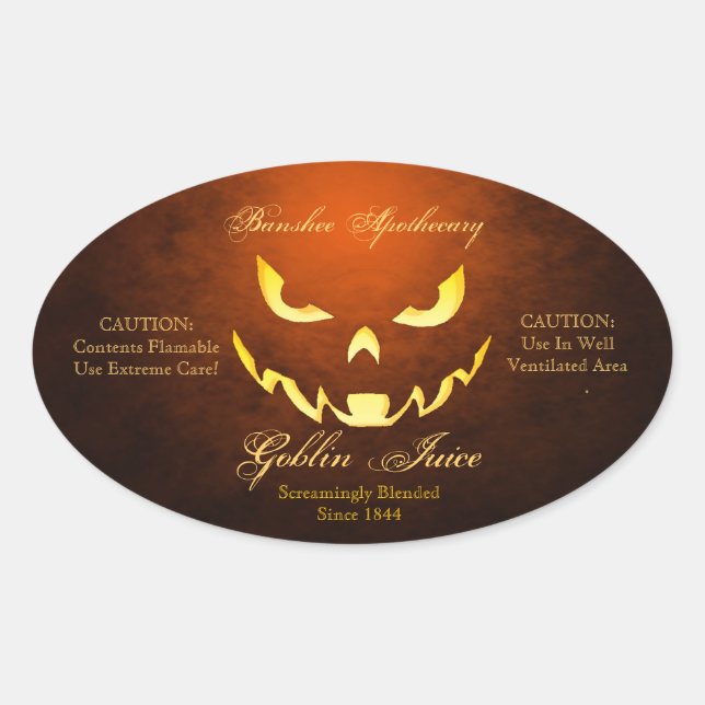 Vintage Goblin Juice Halloween Bottle Stickers (Front)