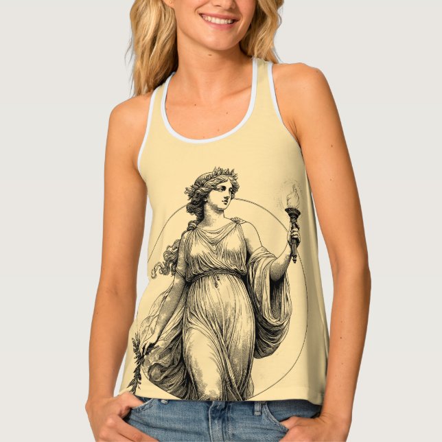 Vintage Goddess Torch Art Women's Tank Top (Front)