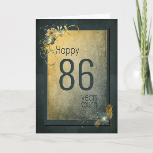 Vintage Gold 86th Birthday Card