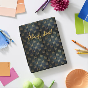 Vintage Gold and Black Skulls And Bones iPad Smart Cover