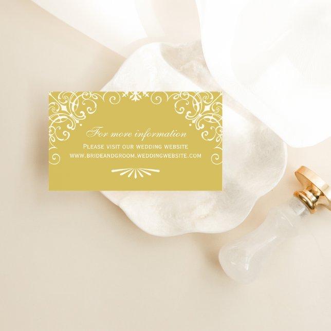 Vintage Gold and Ivory Art Deco Wedding Website Enclosure Card