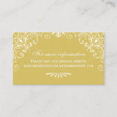 Vintage Gold and Ivory Art Deco Wedding Website Enclosure Card (Front)