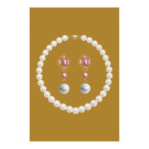 Vintage Gold and Pearl Jewelry Design Poster