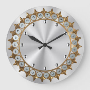 Vintage Gold and Silver Large Clock