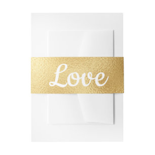 Vintage Gold and White Glam Wedding Elegant Love Invitation Belly Band