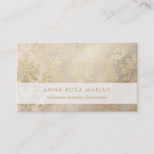  Vintage Gold Antique Aged Iridescent Damask Business Card