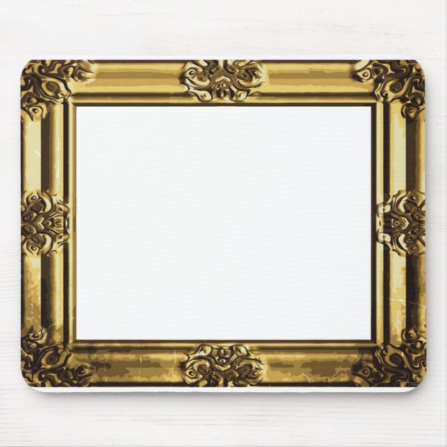 Vintage Gold Antique Scroll Photo Frame Mouse Pad (Front)