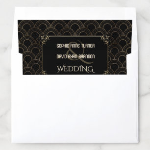 Vintage Gold Art Deco Fleur-de-lis Wedding Envelope Liner