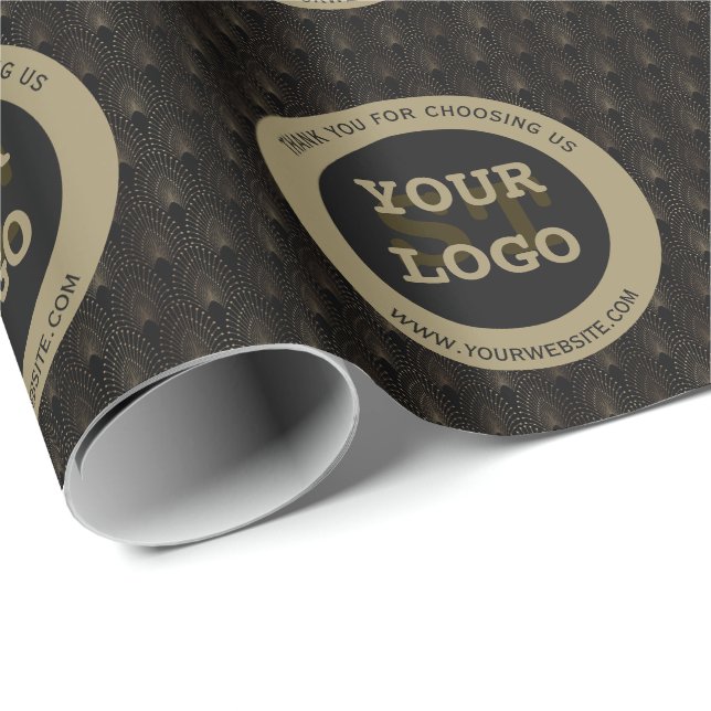 Vintage Gold Art Deco Monogram Wrapping Paper (Roll Corner)