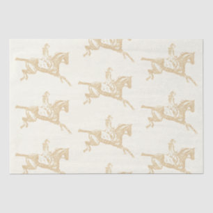 Vintage Gold Beige Girl Horseback Riding Tissue Paper