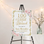 Vintage Gold Blush Floral 100 Years Loved Blessed  Foam Board<br><div class="desc">Personalize this vintage birthday party welcome board sign easily and quickly. Simply click the customize it further button to edit some texts, change fonts and fonts colors. Featuring a "100 Years Loved & Blessed" headline, beautiful blush pink roses and a vintage gold border. Matching items available in store. (c) Somerset...</div>