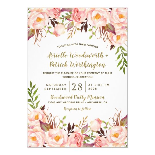 Vintage Peony Wedding Invitations 4