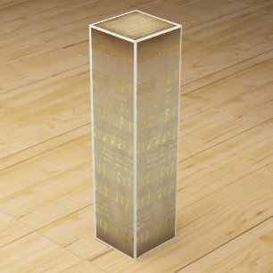 Vintage Gold Christmas Sheet Music Wine Box